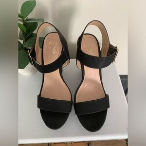 Mix No. 6 Black Wedge Sandals
